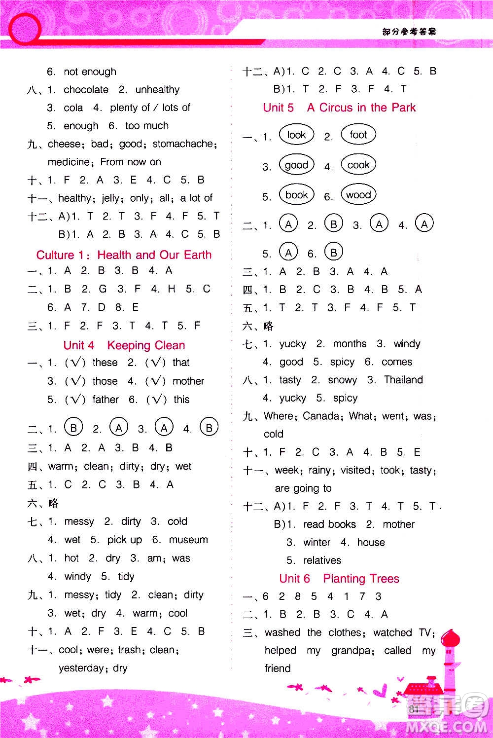 2020年新課程學(xué)習(xí)輔導(dǎo)英語六年級上冊廣東人民版參考答案