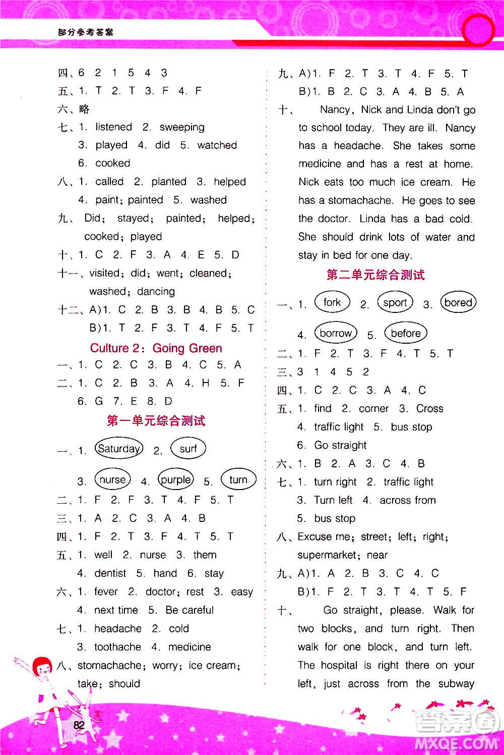 2020年新課程學(xué)習(xí)輔導(dǎo)英語六年級上冊廣東人民版參考答案