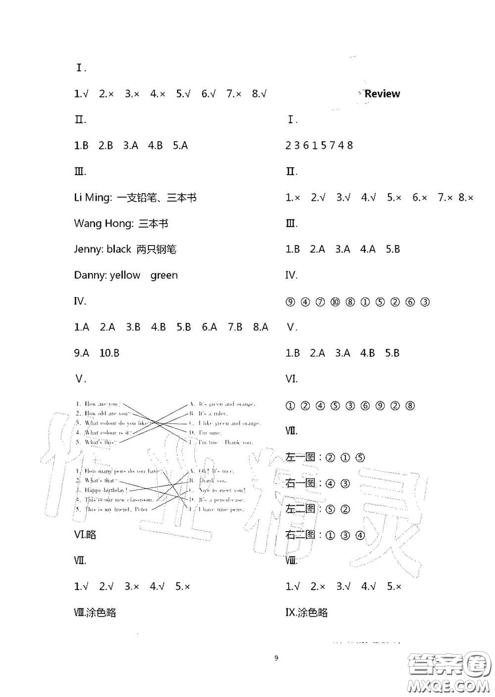 青島出版社2020新課堂同步學(xué)習(xí)與探究三年級英語上學(xué)期五四學(xué)制答案