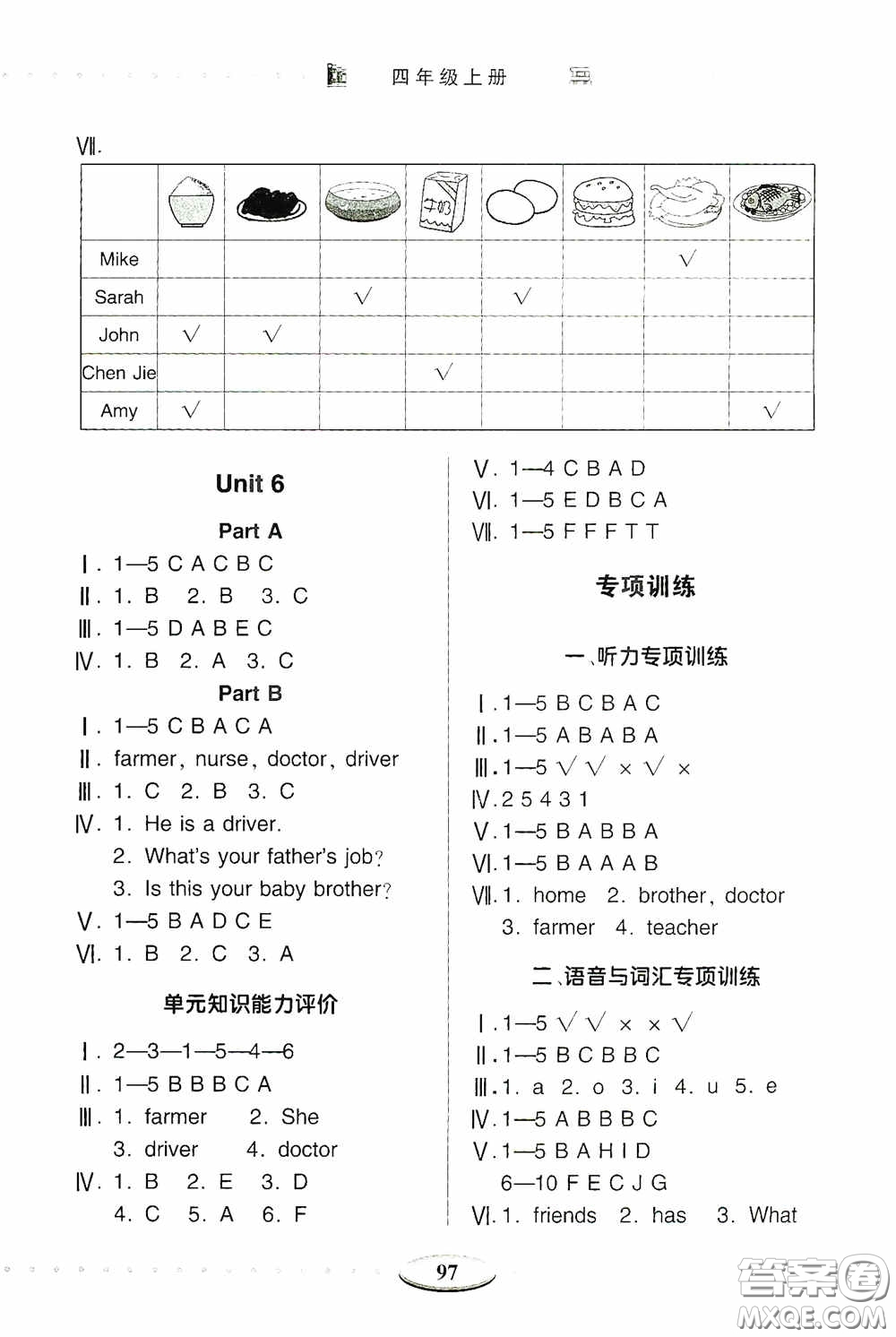 青島出版社2020智慧學(xué)習(xí)四年級英語上冊人教版答案