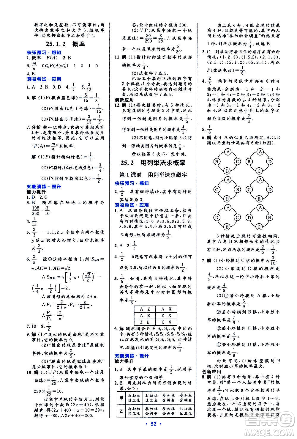 人民教育出版社2020初中同步測控優(yōu)化設(shè)計數(shù)學(xué)九年級全一冊人教版答案