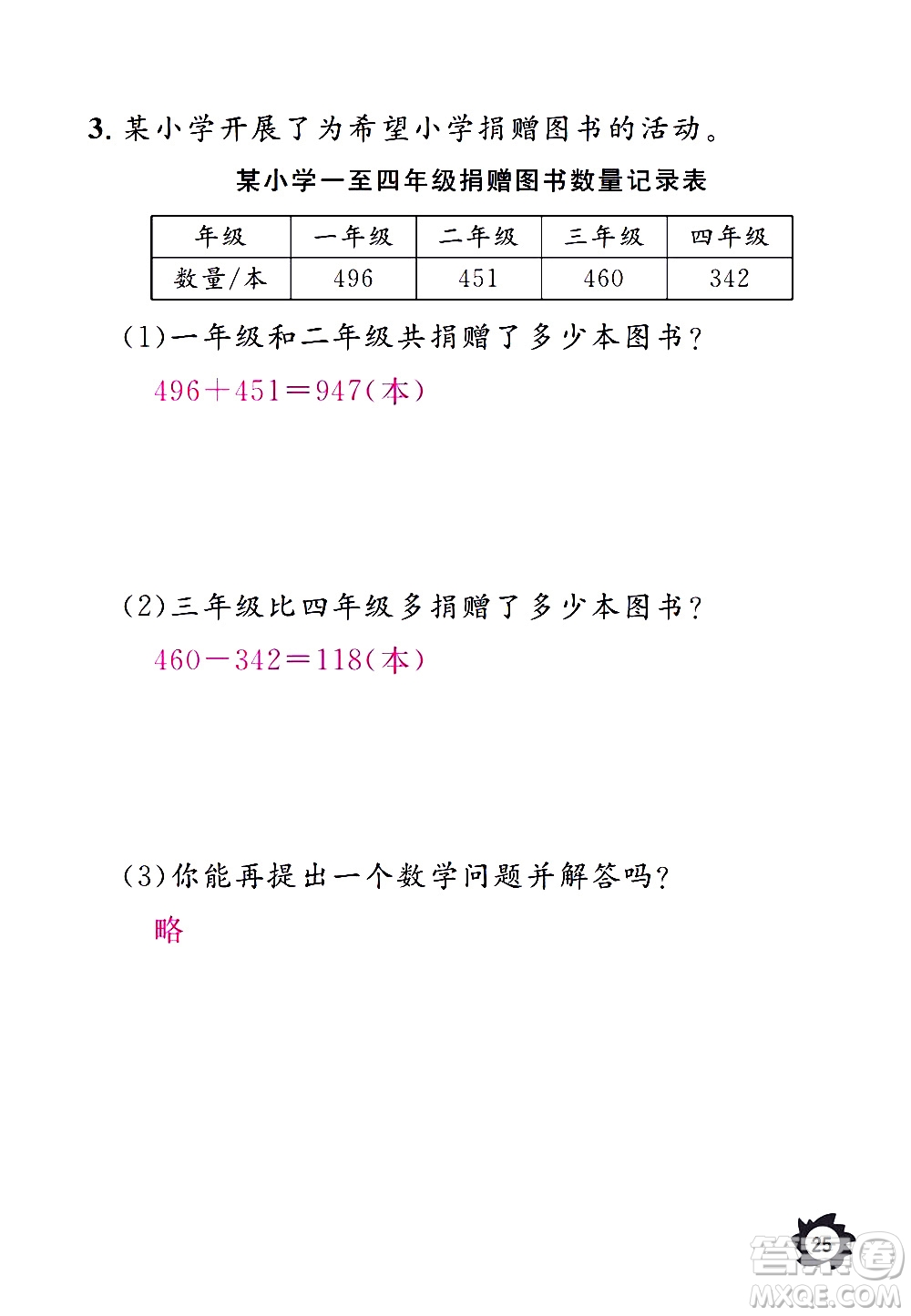 江西教育出版社2020年芝麻開花課堂作業(yè)本數(shù)學三年級上冊人教版答案