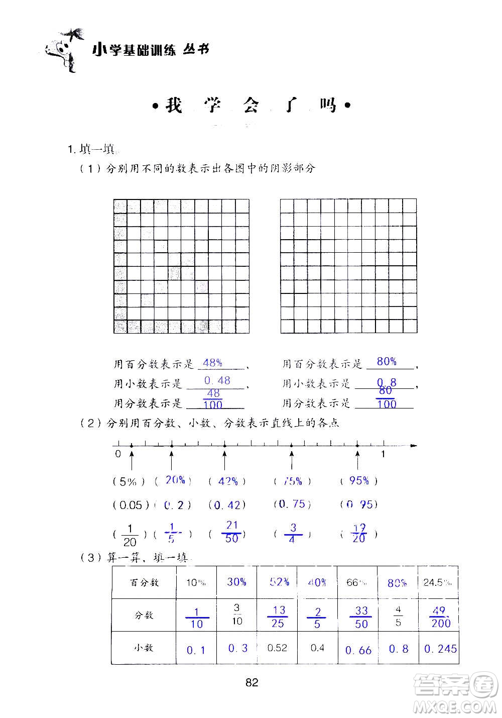 山東教育出版社2020年自主學(xué)習(xí)指導(dǎo)課程數(shù)學(xué)六年級上冊人教版答案