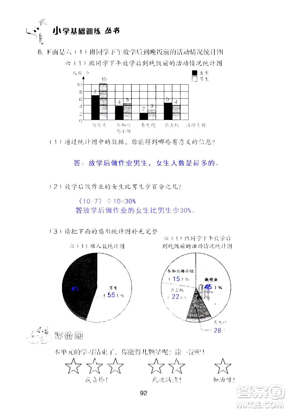 山東教育出版社2020年自主學(xué)習(xí)指導(dǎo)課程數(shù)學(xué)六年級上冊人教版答案