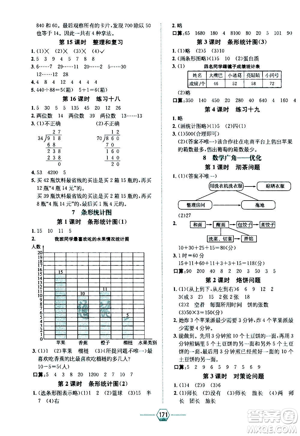 現(xiàn)代教育出版社2020年走向優(yōu)等生四年級(jí)數(shù)學(xué)上冊(cè)RJ人教版答案