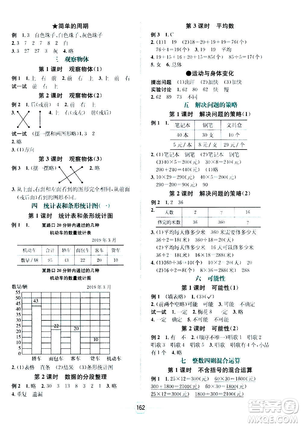 現(xiàn)代教育出版社2020年走向優(yōu)等生四年級(jí)數(shù)學(xué)上冊(cè)江蘇版答案