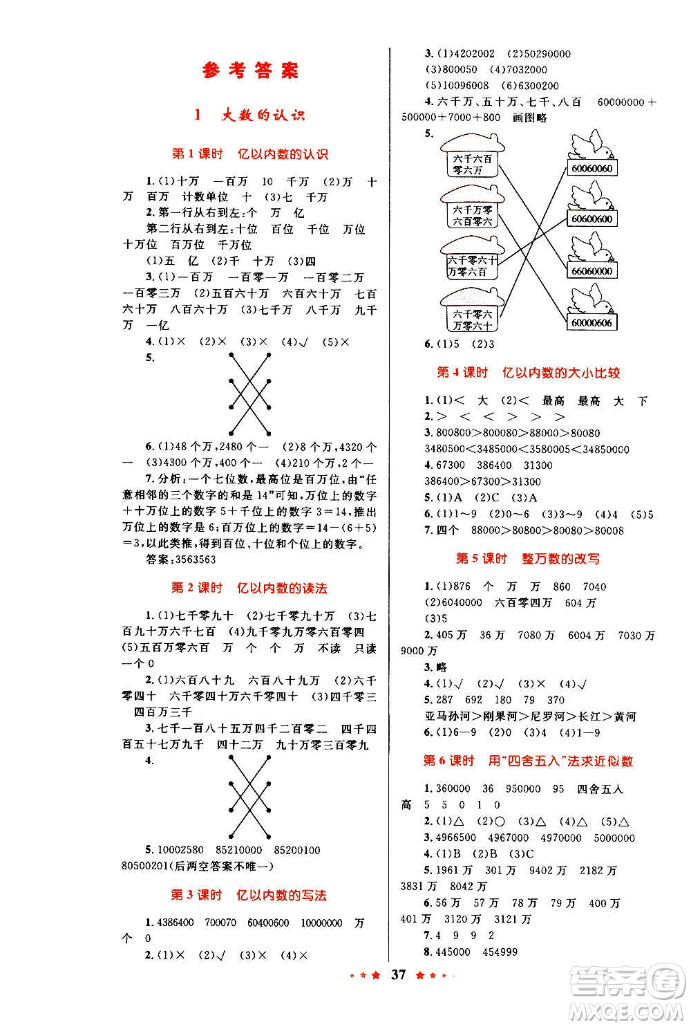 知識出版社2020小學同步測控全優(yōu)設(shè)計超人天天練數(shù)學四年級上冊RJ人教版答案