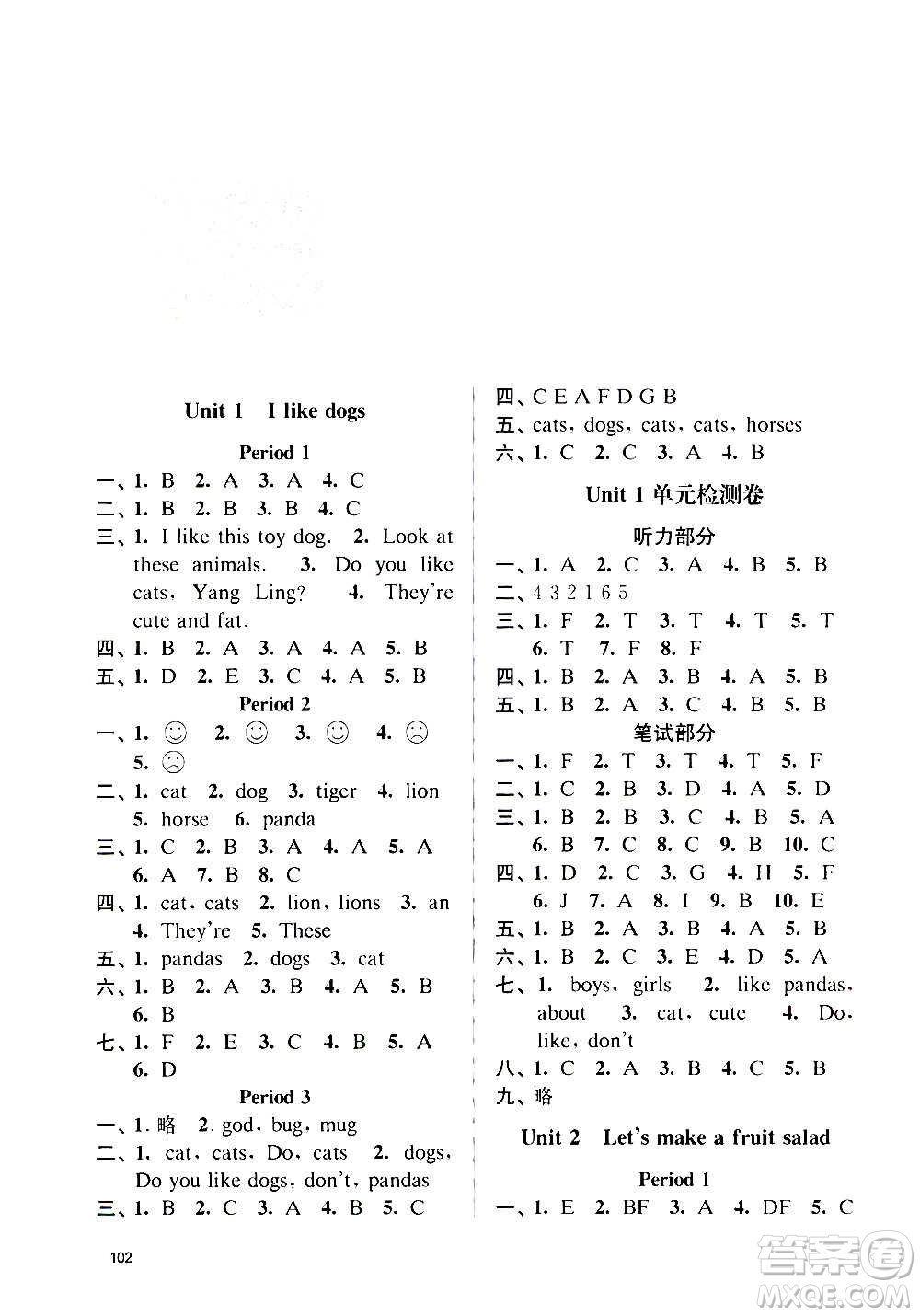 南京大學(xué)出版社2020年課時(shí)天天練英語四年級(jí)上冊(cè)譯林版答案