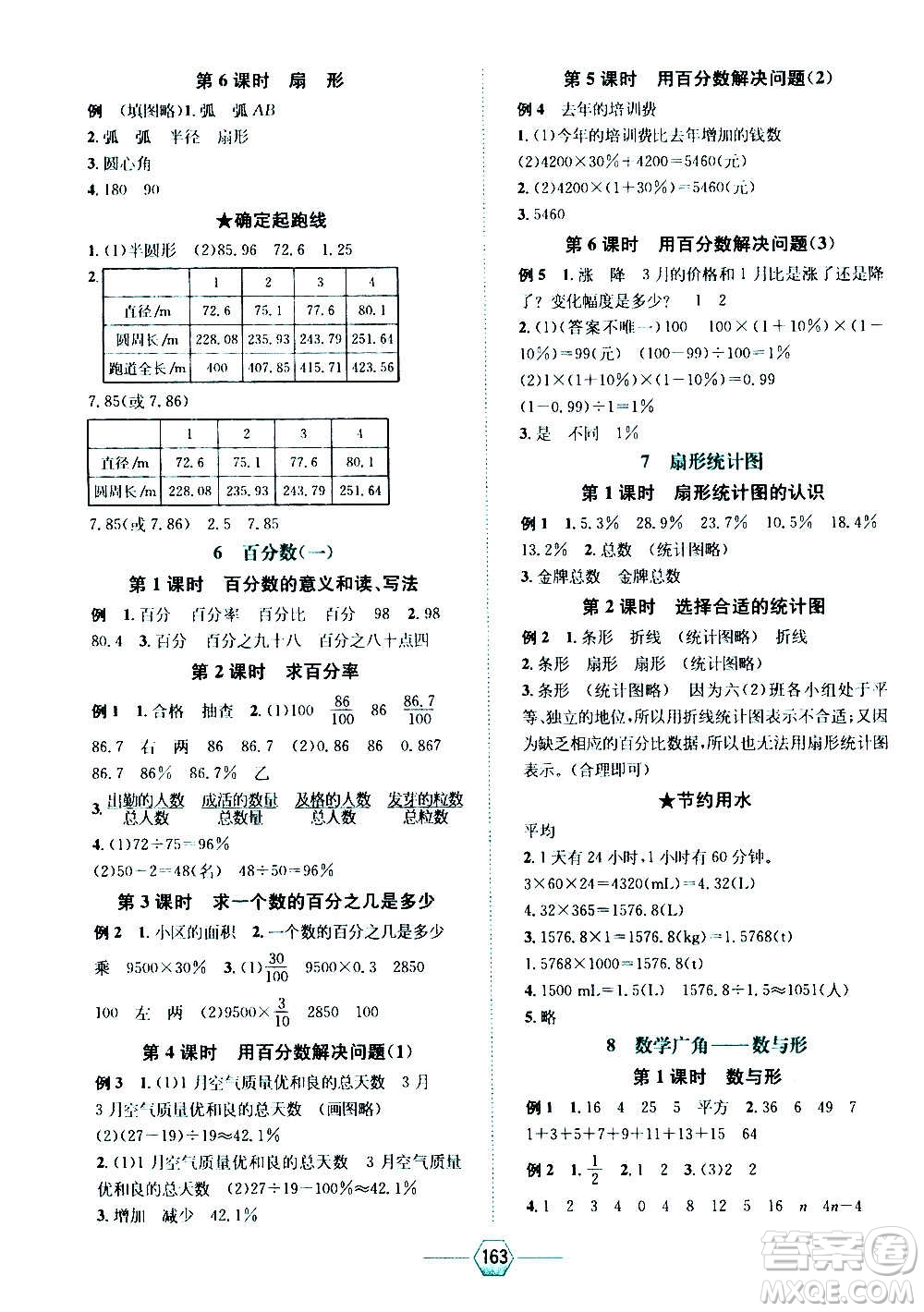 現(xiàn)代教育出版社2020年走向優(yōu)等生六年級數(shù)學(xué)上冊RJ人教版答案