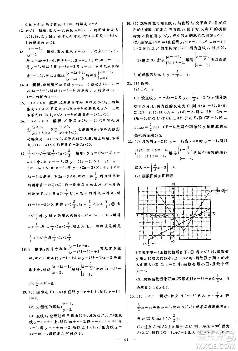 新世紀出版社2020秋季亮點給力大試卷數(shù)學(xué)八年級上冊蘇教版答案