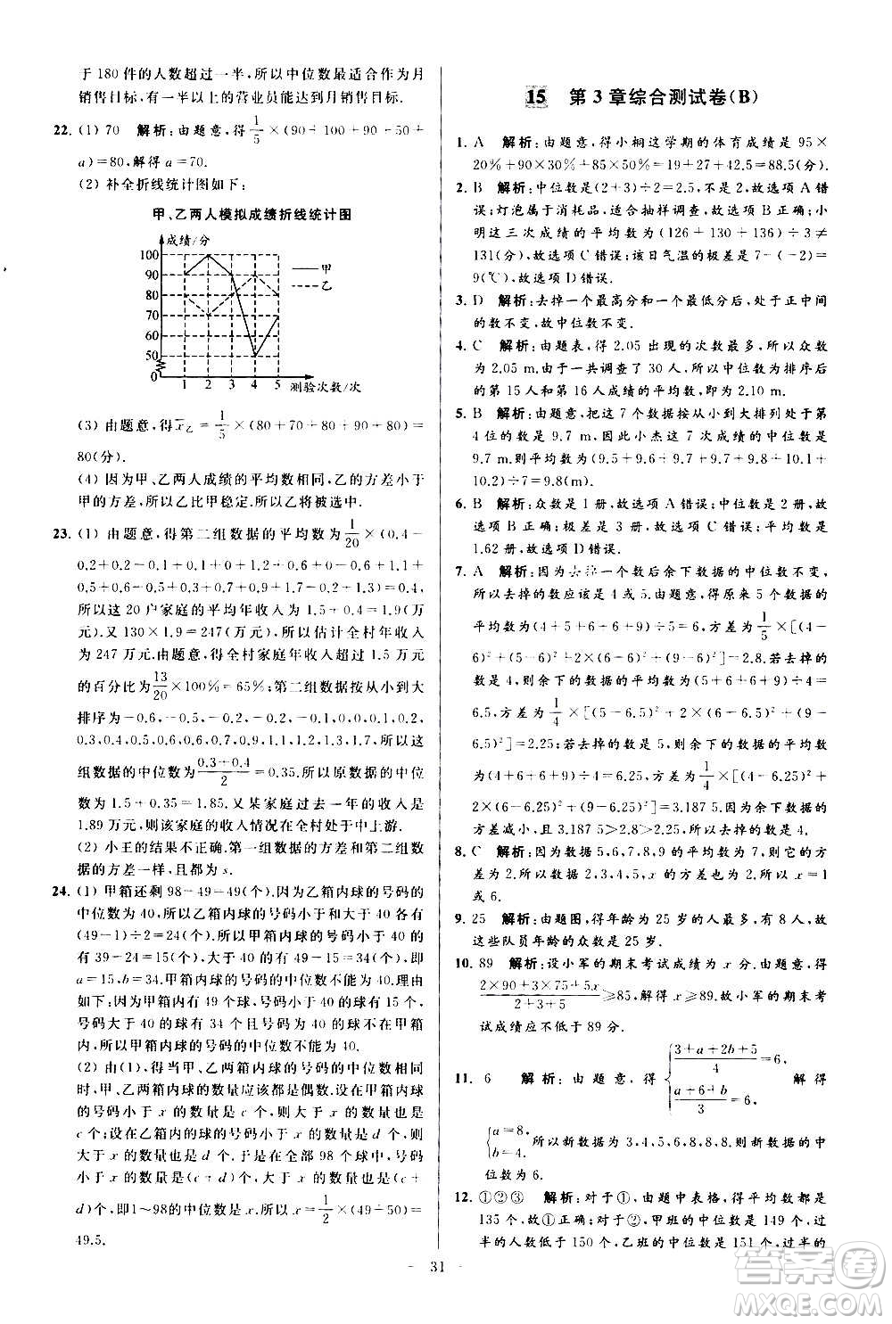 新世紀出版社2020秋季亮點給力大試卷數學九年級上冊蘇教版答案