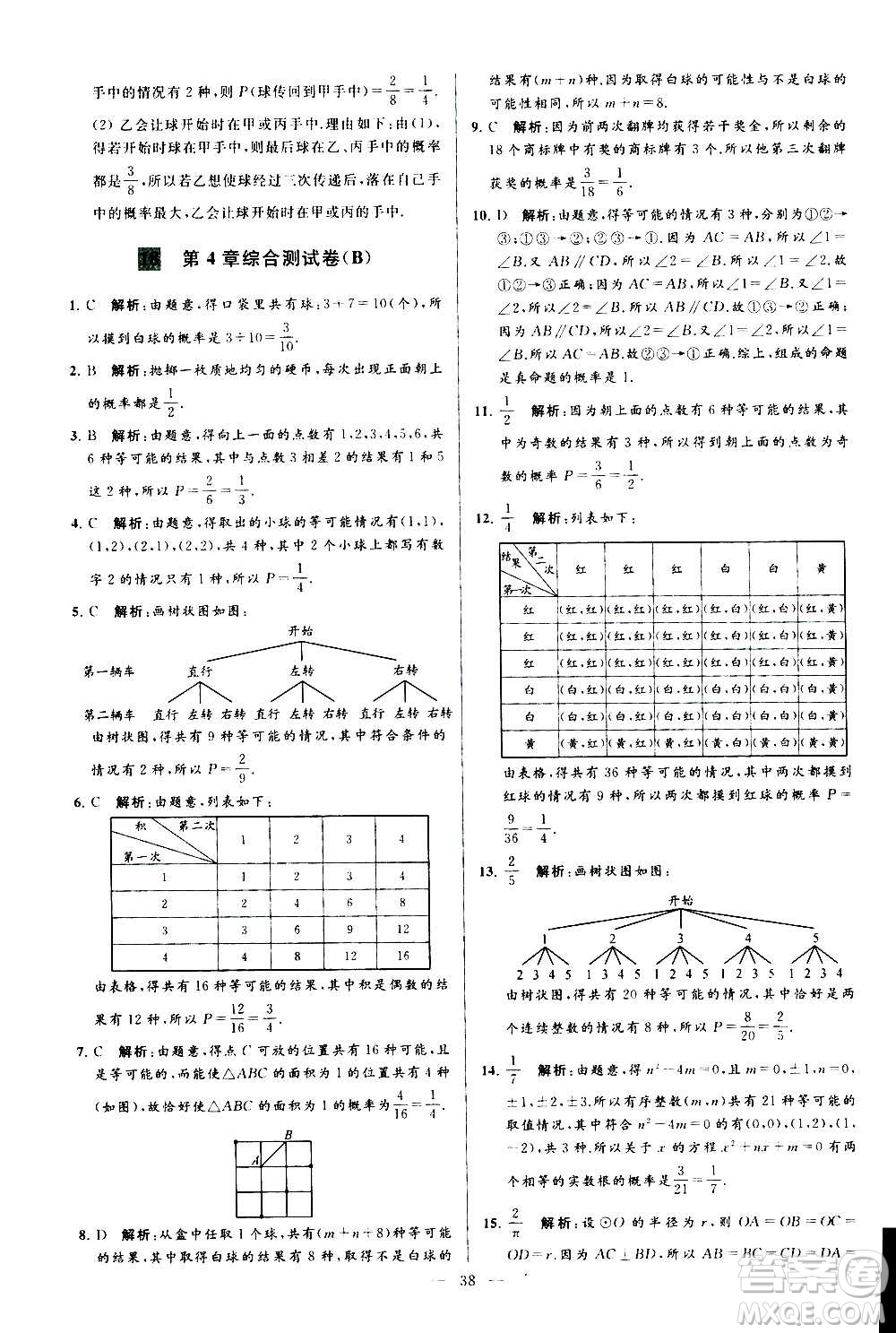 新世紀出版社2020秋季亮點給力大試卷數學九年級上冊蘇教版答案