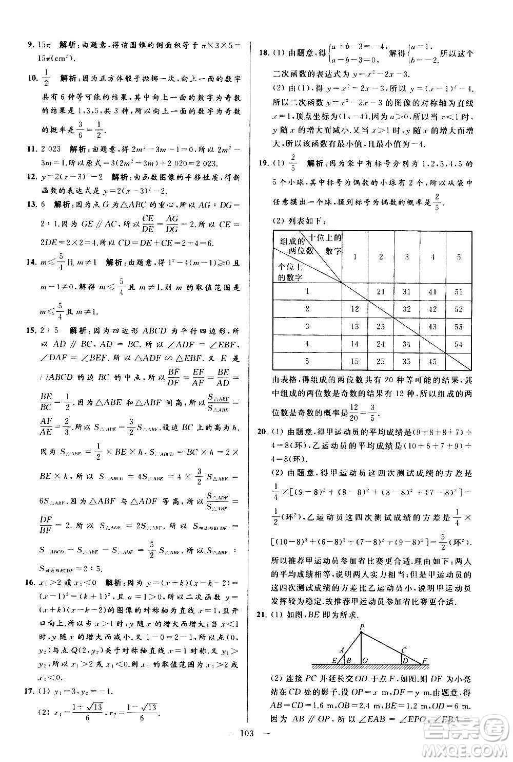 新世紀出版社2020秋季亮點給力大試卷數學九年級上冊蘇教版答案