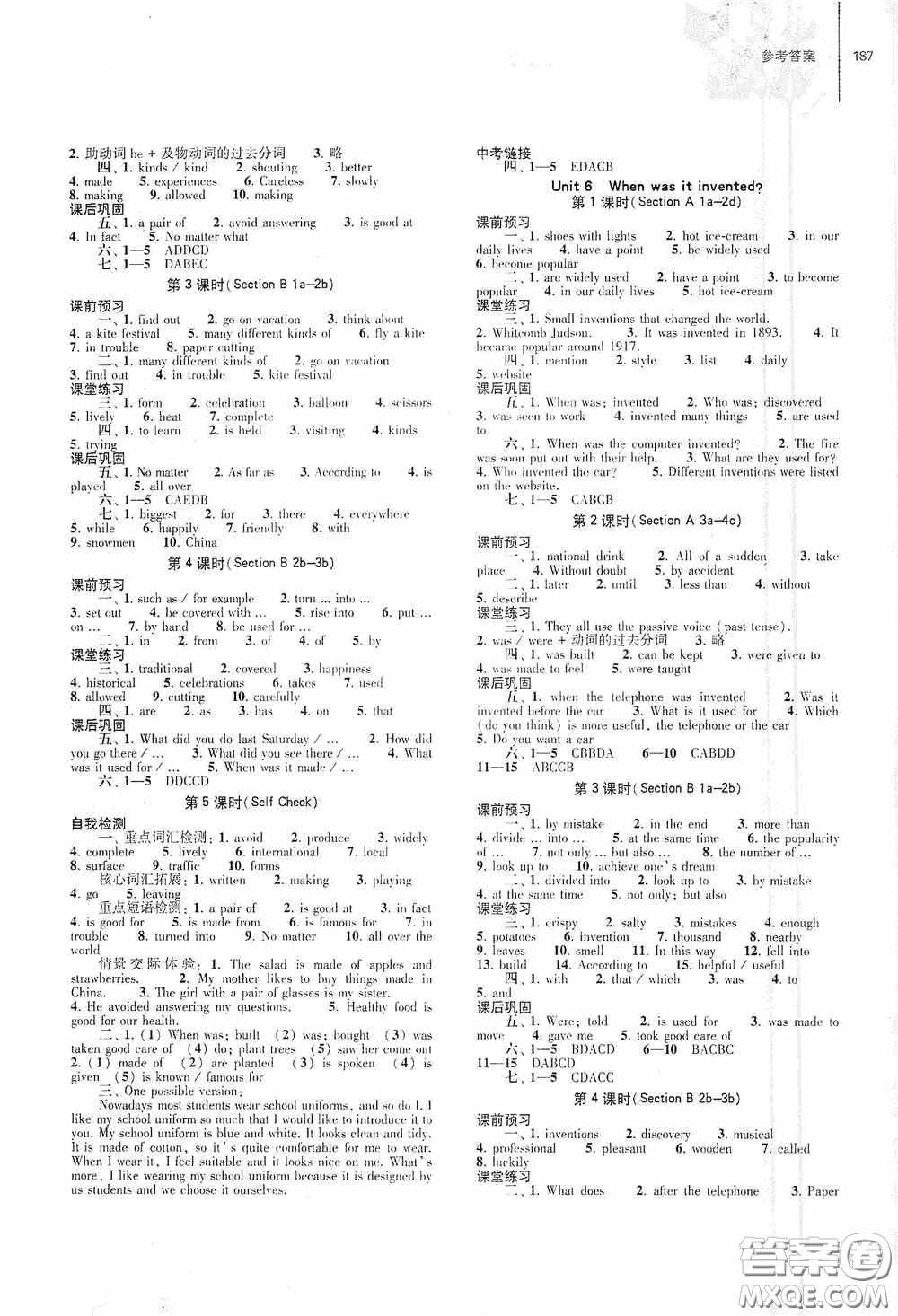 大象出版社2020初中同步練習冊九年級英語全一冊人教版答案