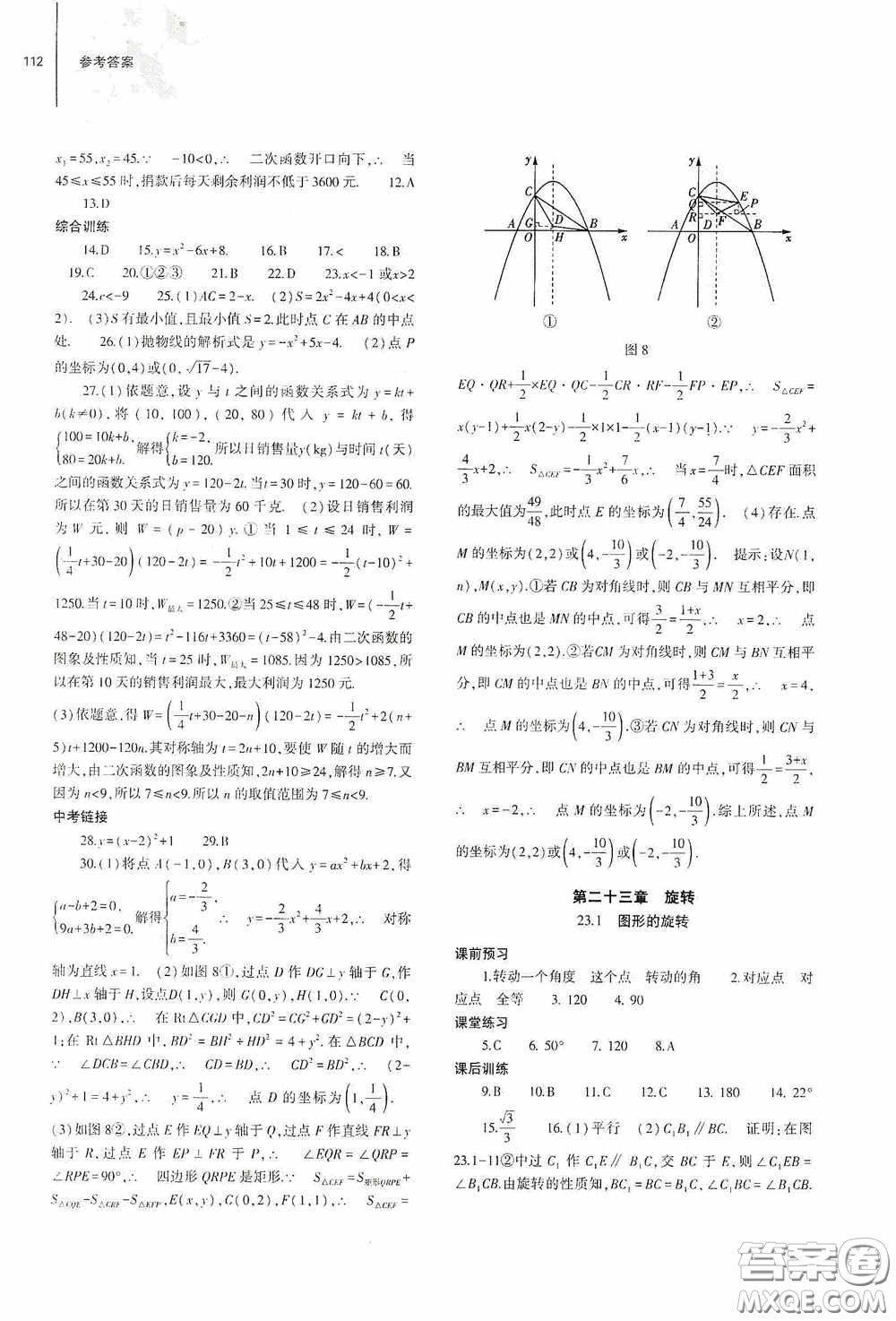 大象出版社2020初中同步練習(xí)冊(cè)九年級(jí)數(shù)學(xué)上冊(cè)人教版答案