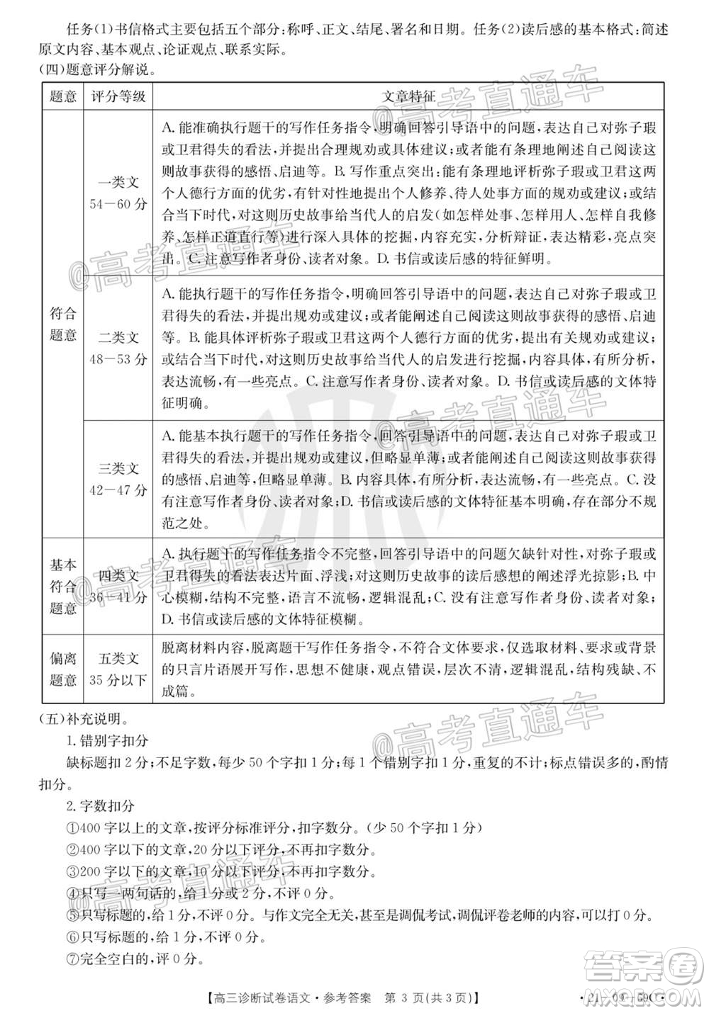 2021屆仁壽零診高三診斷試卷語文試題及答案