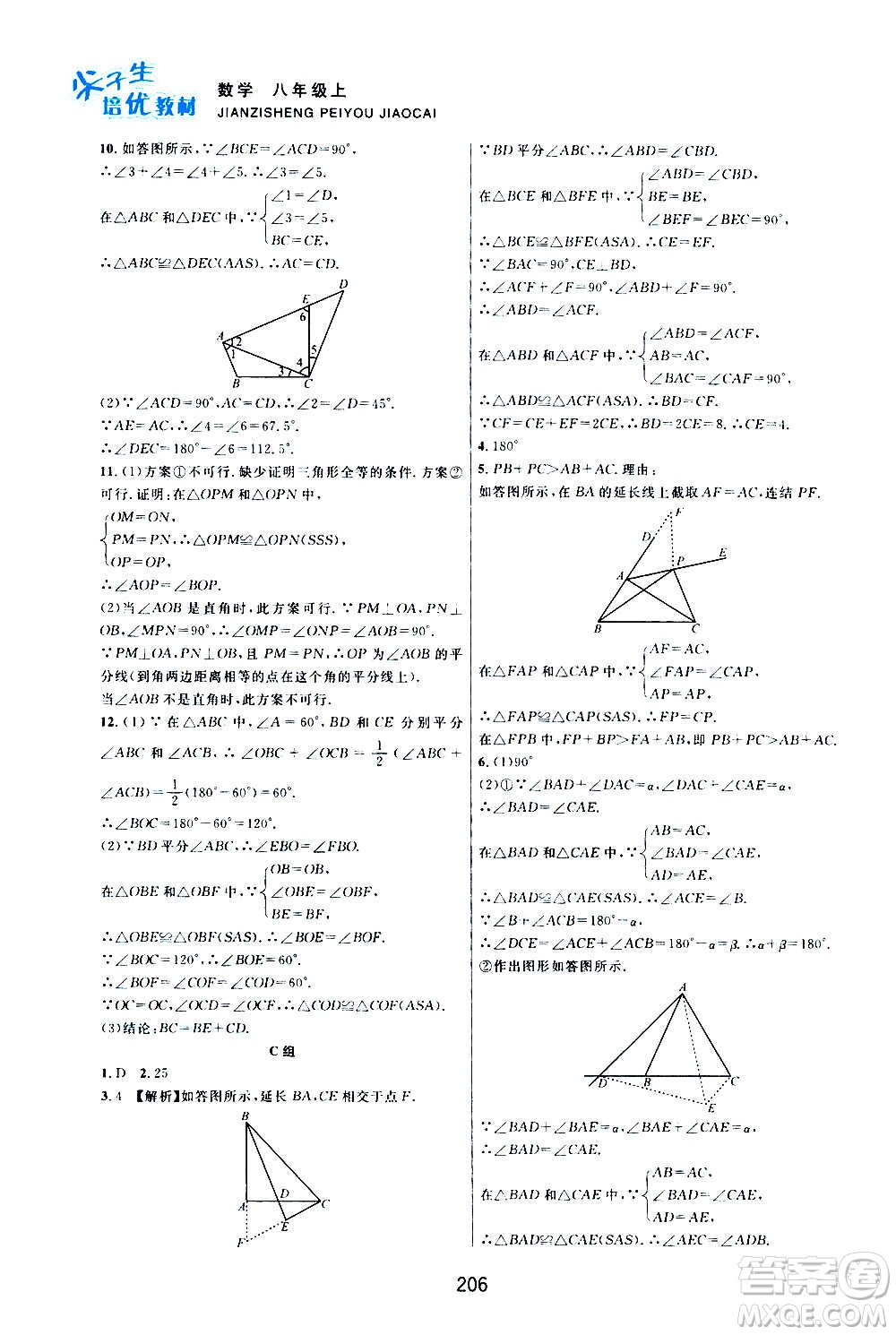 浙江教育出版社2020尖子生培優(yōu)教材八年級上冊數(shù)學(xué)浙教版雙色版答案