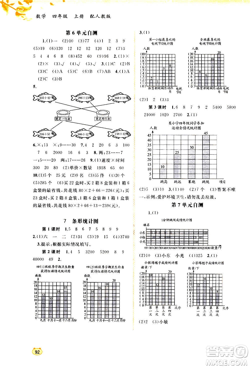 廣西教育出版社2020小學(xué)新課程學(xué)習(xí)與測(cè)評(píng)同步學(xué)習(xí)數(shù)學(xué)四年級(jí)上冊(cè)人教版答案