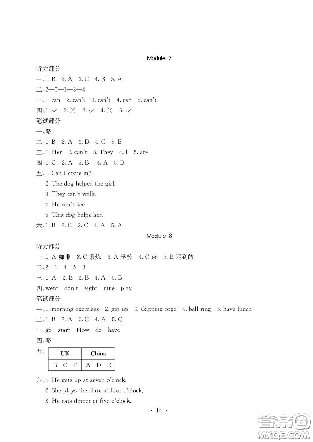 光明日報出版社2020大顯身手素質(zhì)教育單元測試卷五年級英語上冊A版答案