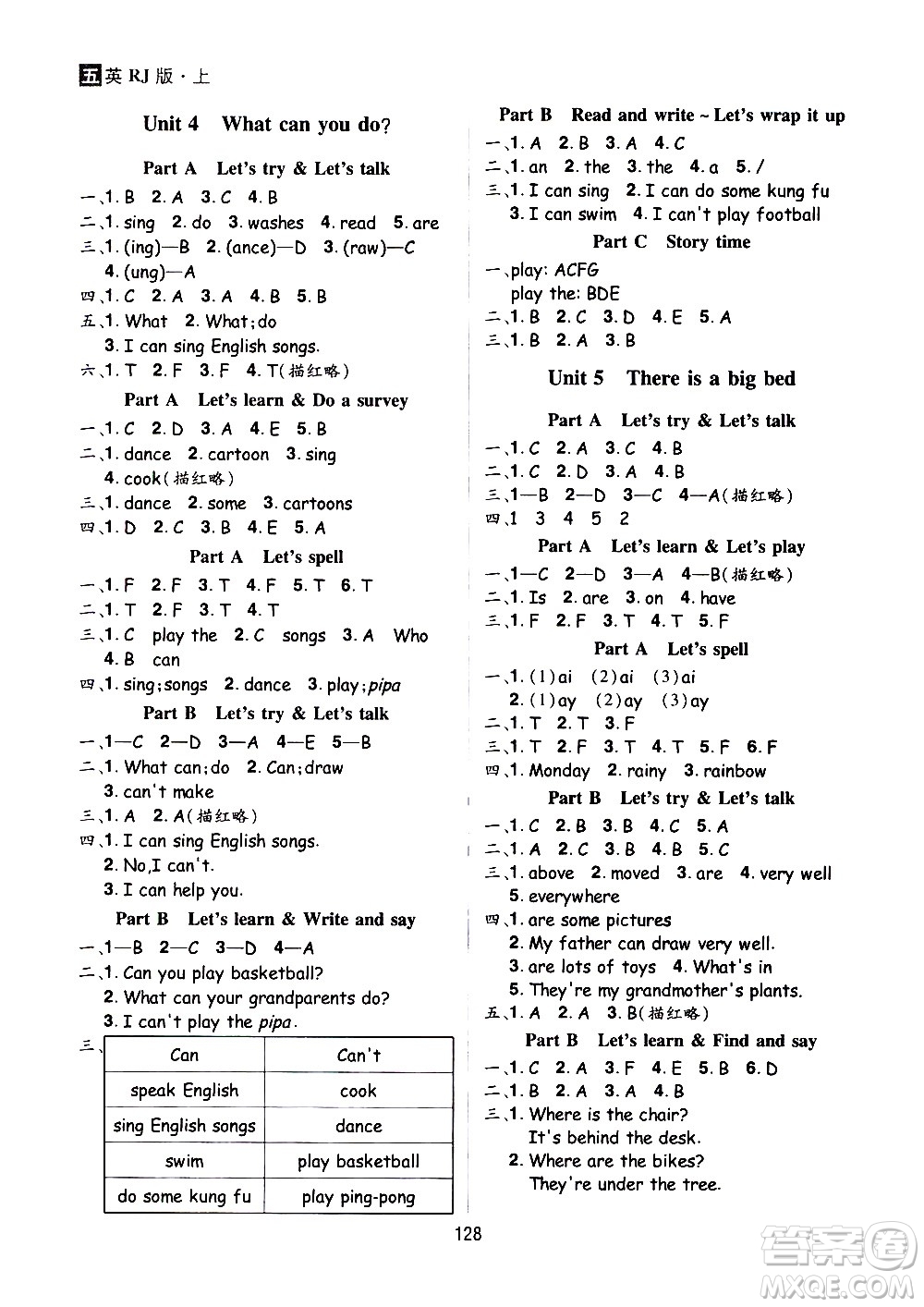 2020年龍門之星英語五年級(jí)上冊RJ人教版答案