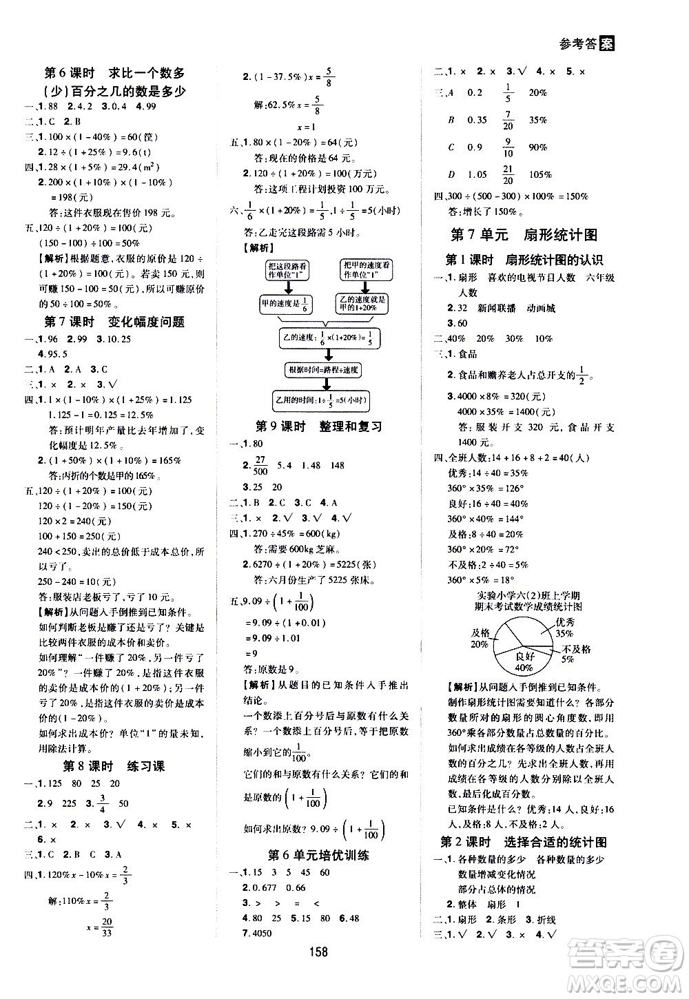 2020年龍門之星數(shù)學(xué)六年級(jí)上冊(cè)RJ人教版答案