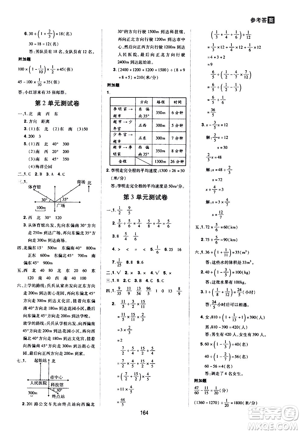 2020年龍門之星數(shù)學(xué)六年級(jí)上冊(cè)RJ人教版答案