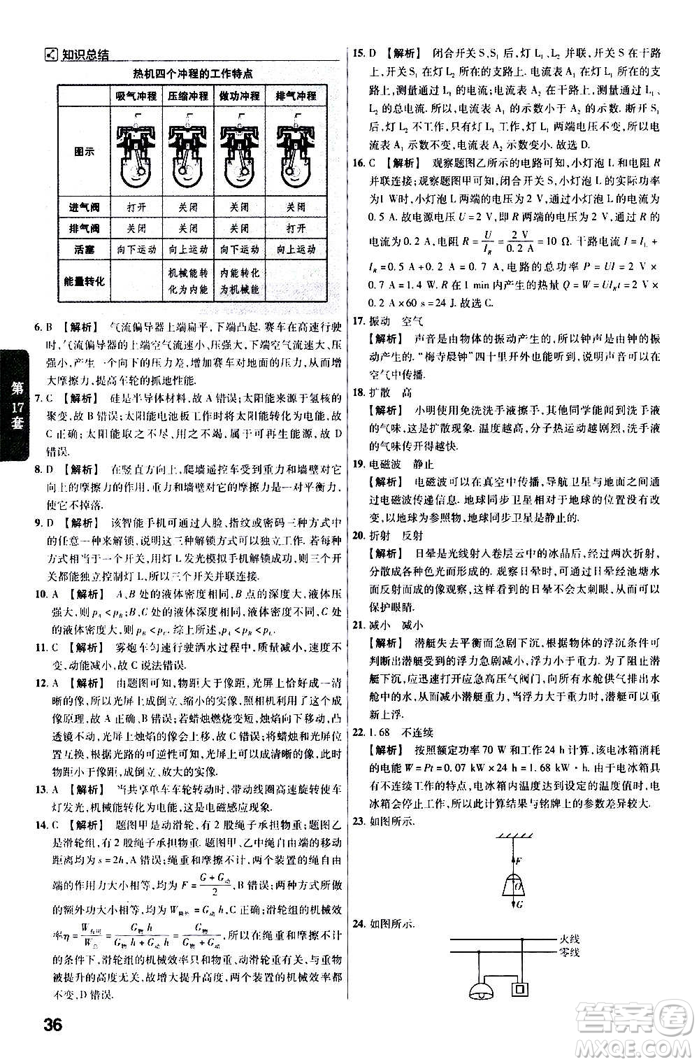 金考卷特快專遞2021版福建中考45套匯編物理答案