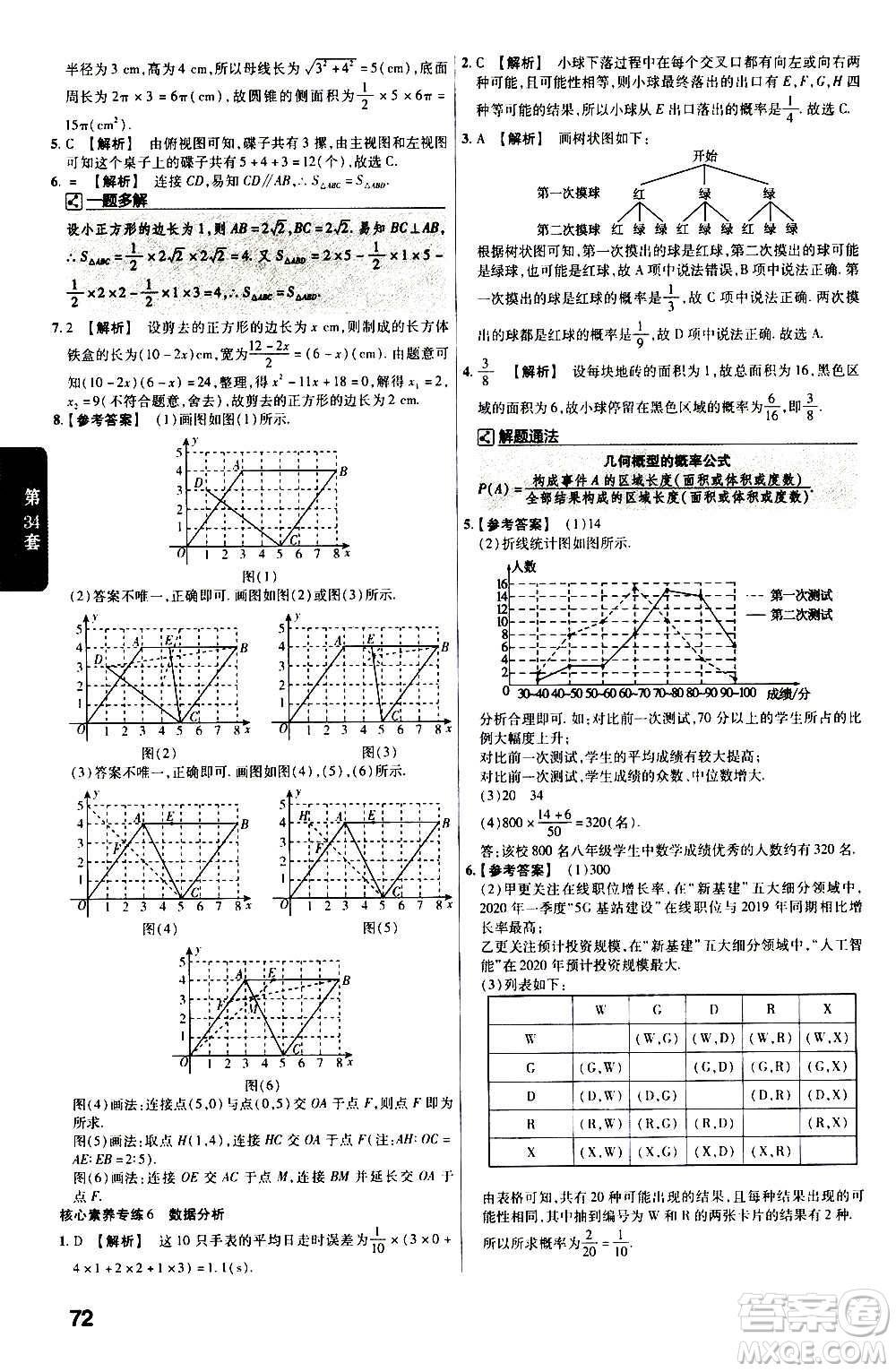 金考卷特快專遞2021版福建中考45套匯編數學答案