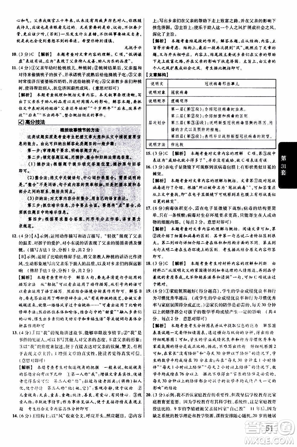 金考卷特快專遞2021版福建中考45套匯編語文答案