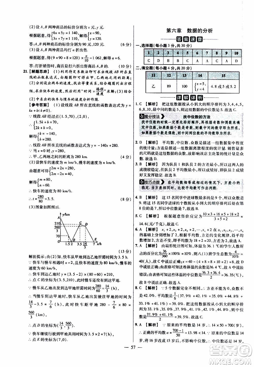 2021版金考卷活頁題選名師名題單元雙測卷數(shù)學(xué)八年級上冊BS北師大版答案