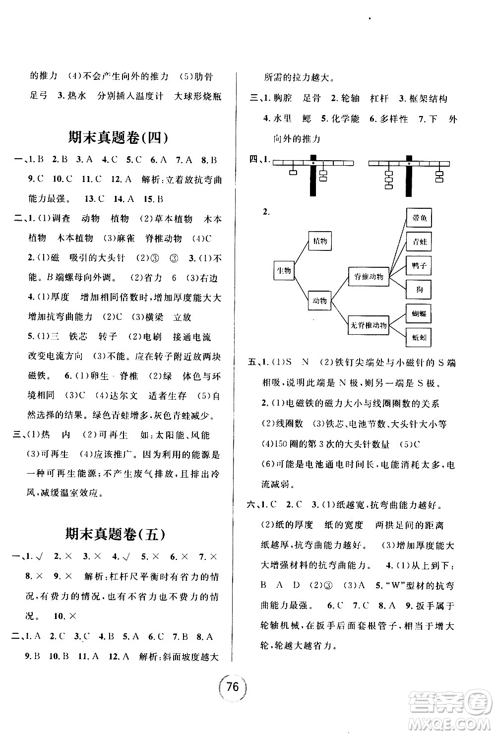 浙江大學(xué)出版社2020年浙江名卷科學(xué)六年級(jí)上冊(cè)J教科版答案