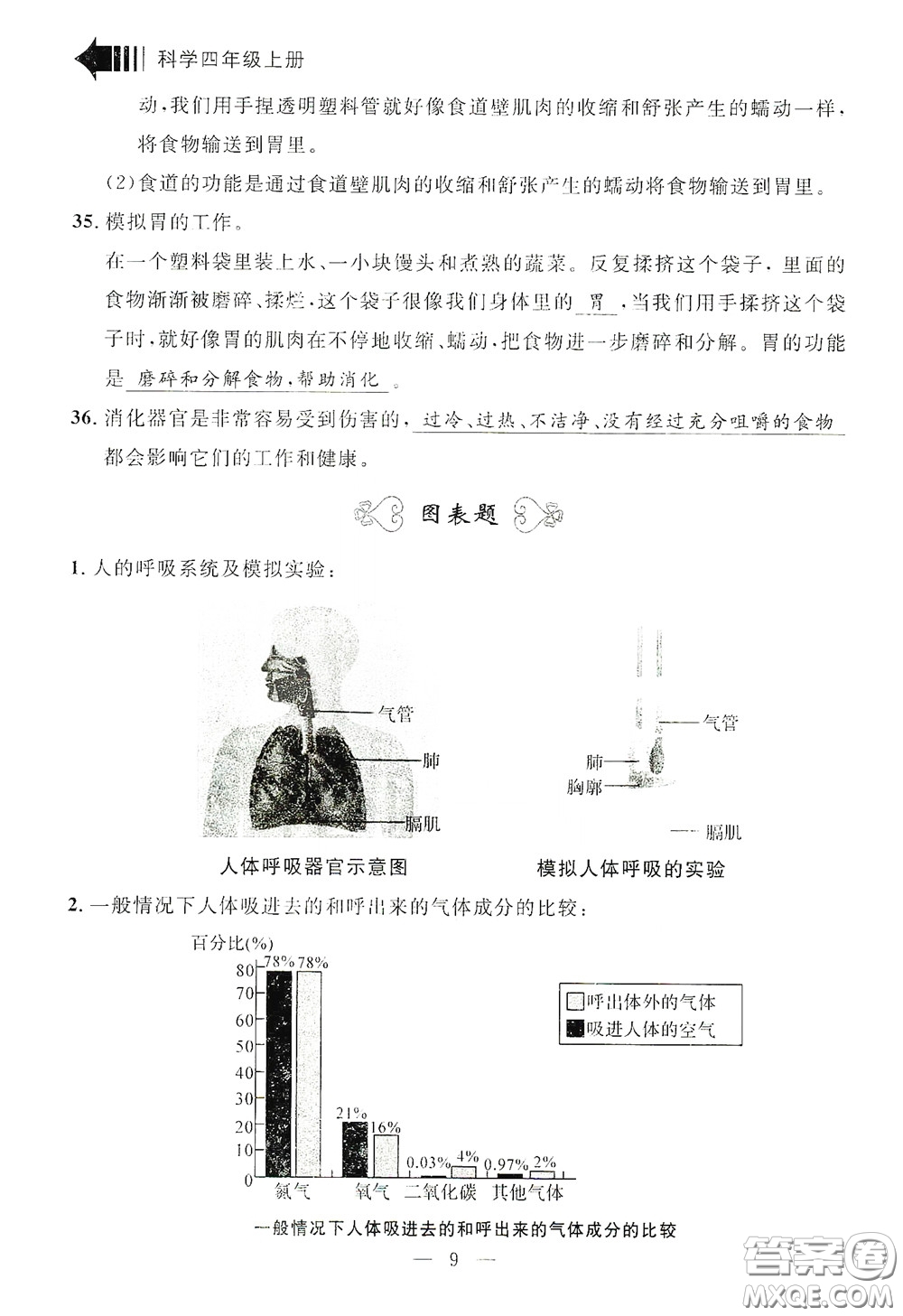 寧波出版社2020迎考復(fù)習(xí)清單四年級(jí)科學(xué)上冊(cè)答案