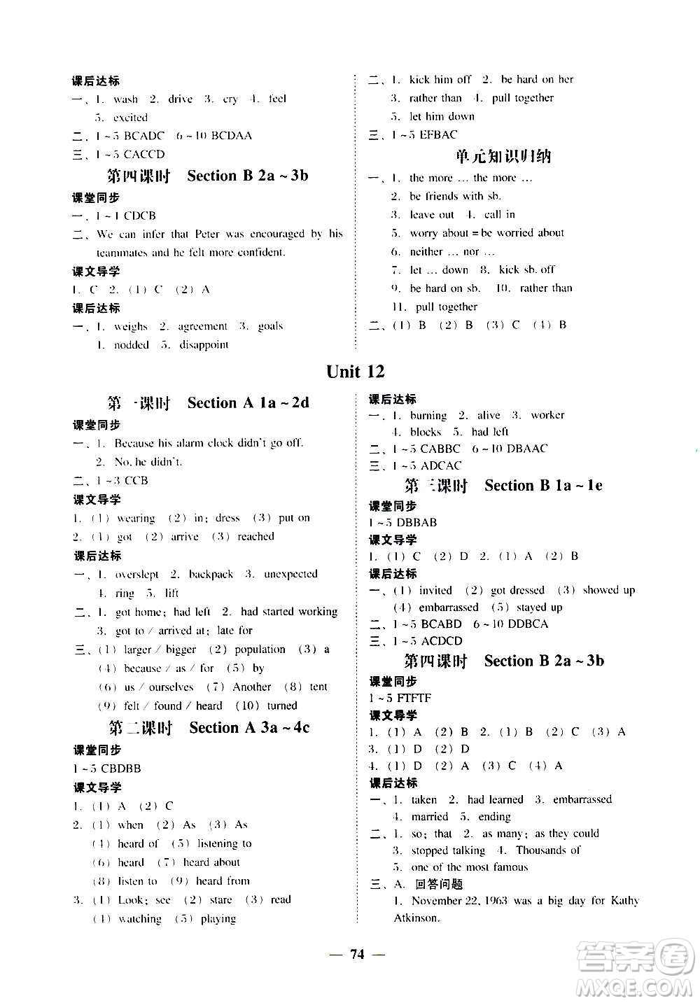 廣東經(jīng)濟(jì)出版社2020年百分導(dǎo)學(xué)英語九年級全一冊人教版答案