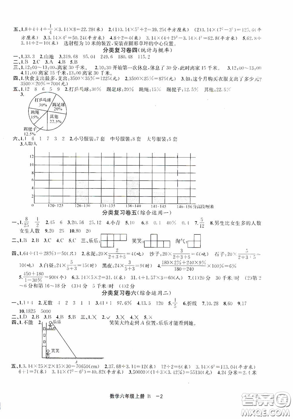 寧波出版社2020浙江各地期末迎考卷六年級數(shù)學(xué)上冊B版答案