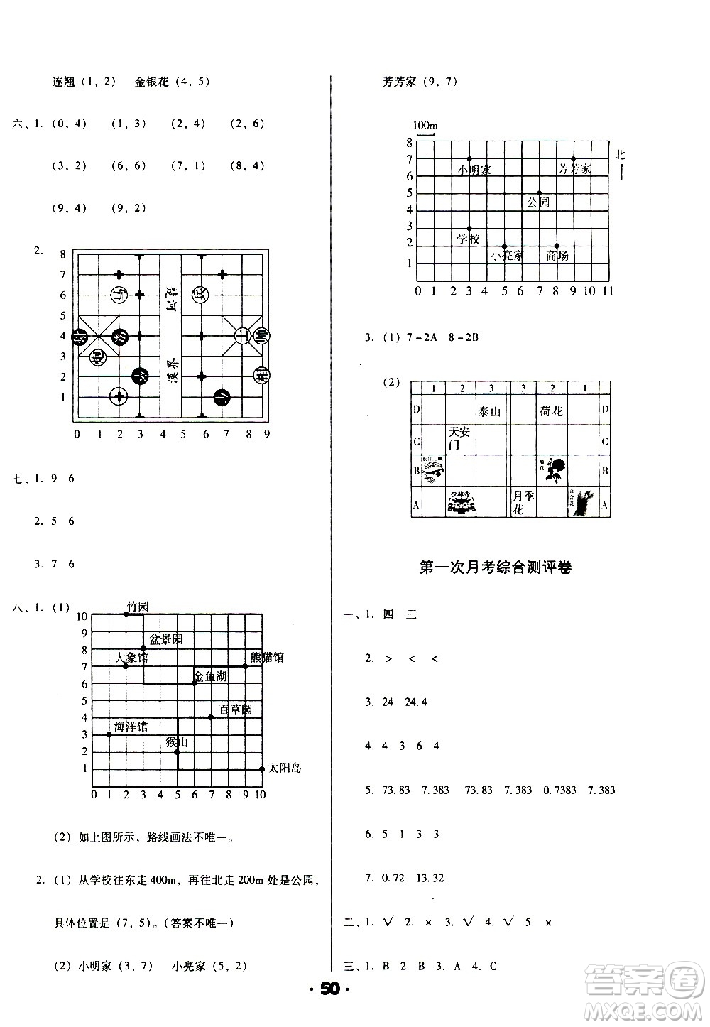 北方婦女兒童出版社2020全程考評(píng)一卷通數(shù)學(xué)五年級(jí)上冊(cè)RJ人教版答案