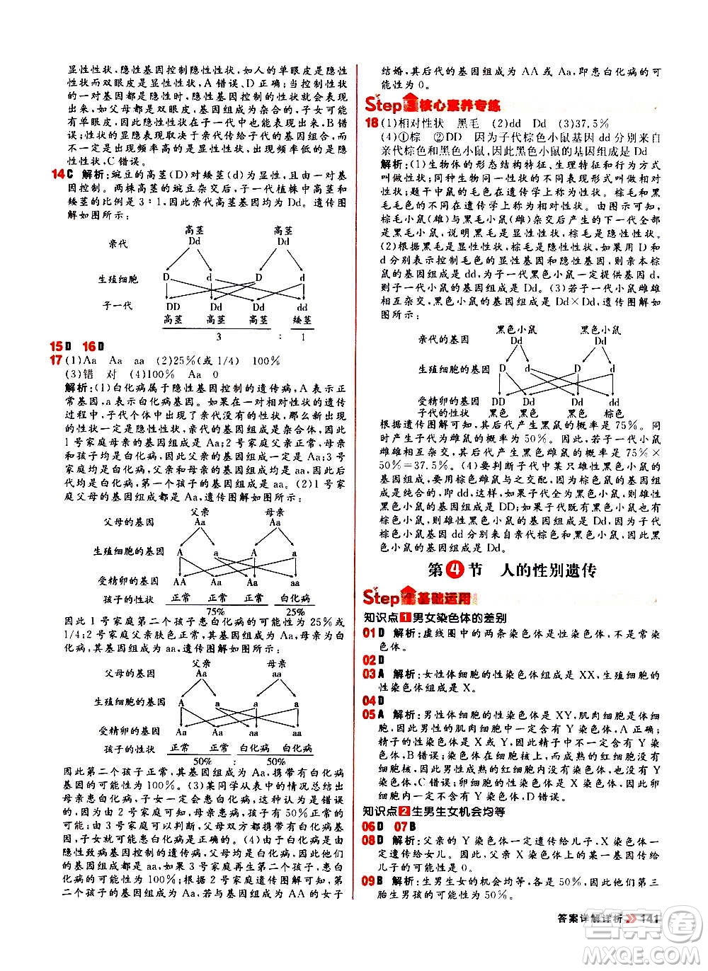 黑龍江教育出版社2021新版陽光計(jì)劃初中同步生物八年級全一冊R人教版答案