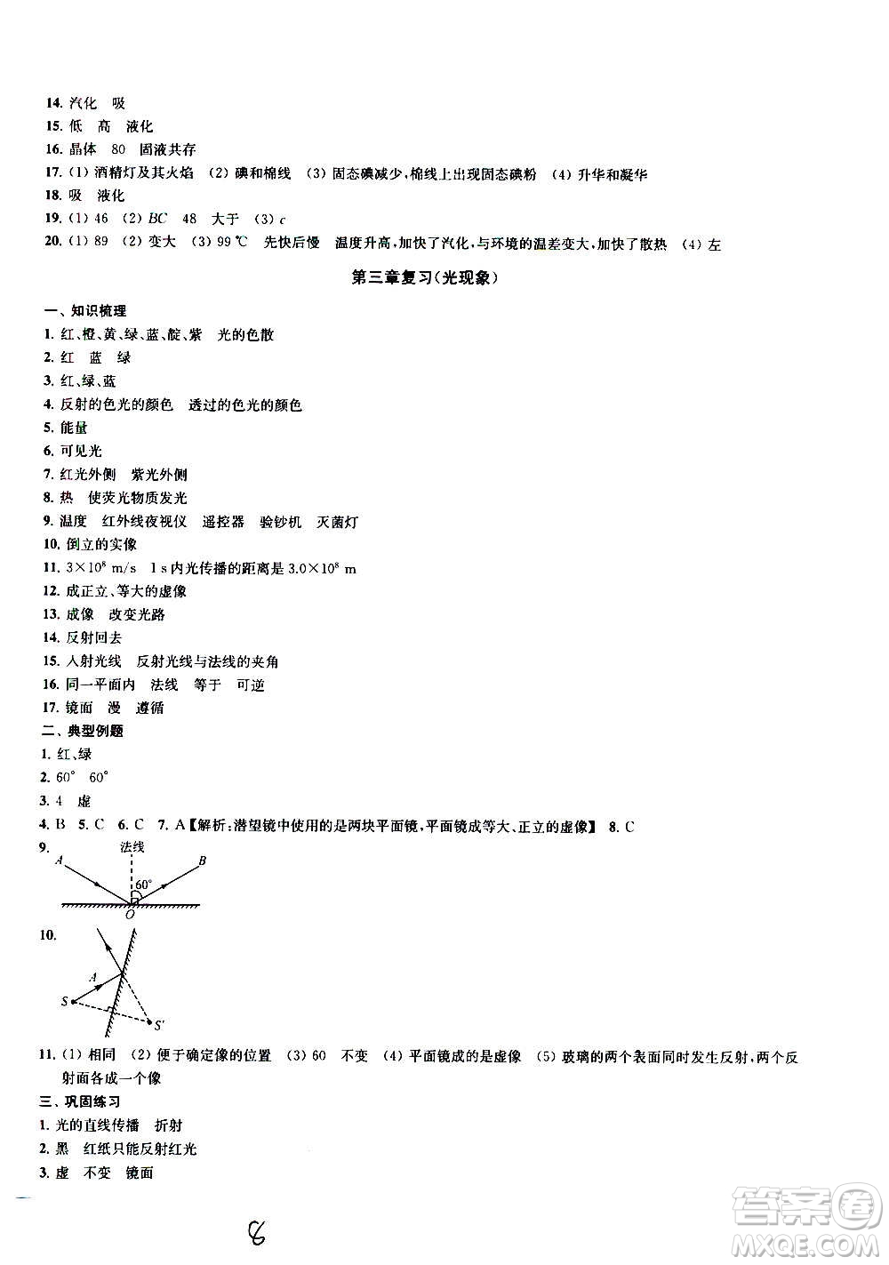  2020版金鑰匙沖刺名校大試卷八年級上冊物理國標(biāo)江蘇版答案