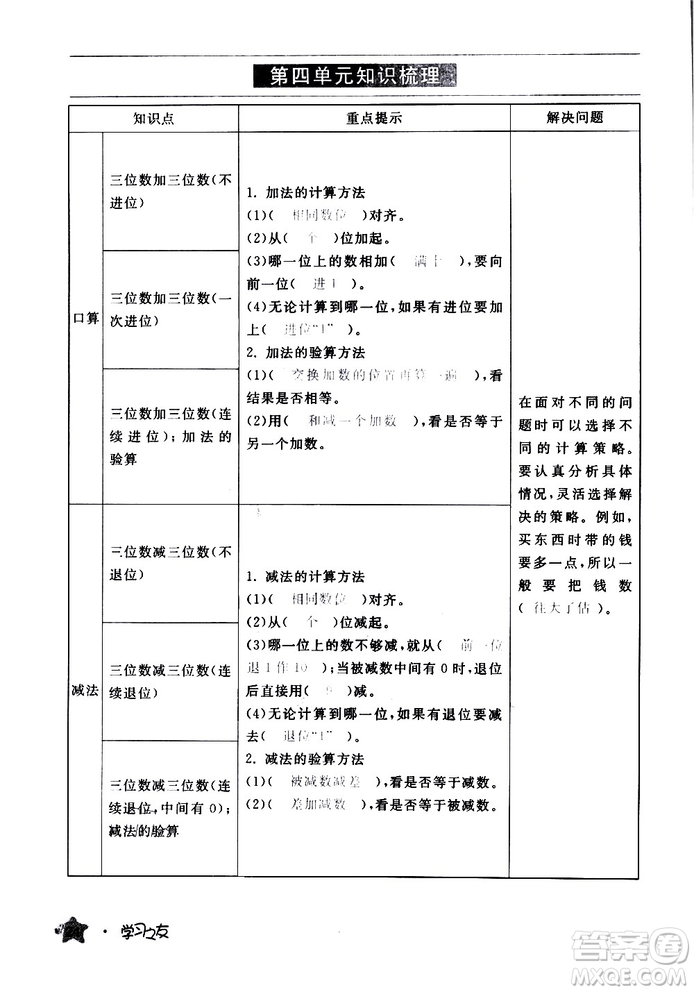 寧夏人民教育出版社2020學(xué)習(xí)之友數(shù)學(xué)三年級(jí)上冊(cè)人教版答案