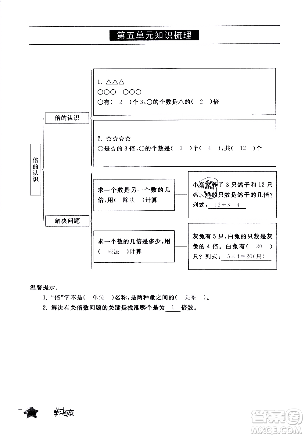 寧夏人民教育出版社2020學(xué)習(xí)之友數(shù)學(xué)三年級(jí)上冊(cè)人教版答案