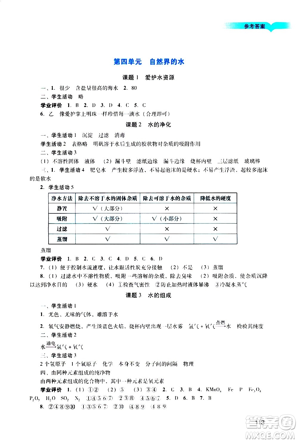 廣州出版社2020陽(yáng)光學(xué)業(yè)評(píng)價(jià)化學(xué)九年級(jí)上冊(cè)人教版答案