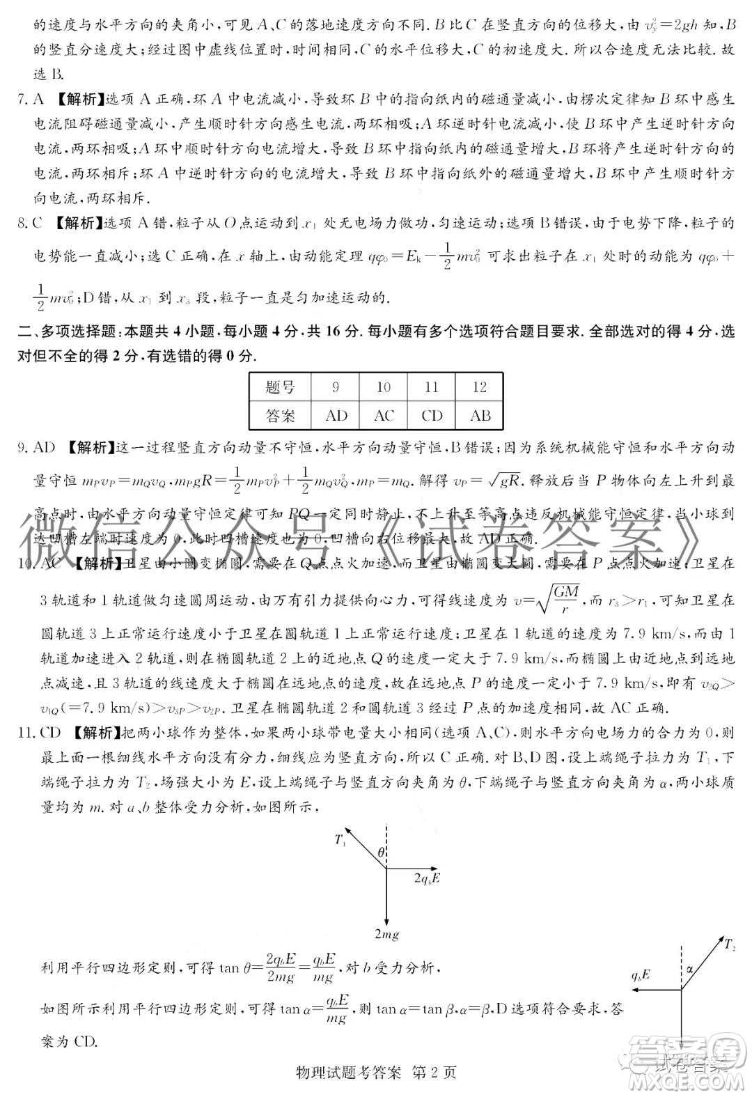 炎德英才大聯(lián)考聯(lián)合體2020年高三12月聯(lián)考物理試題及答案