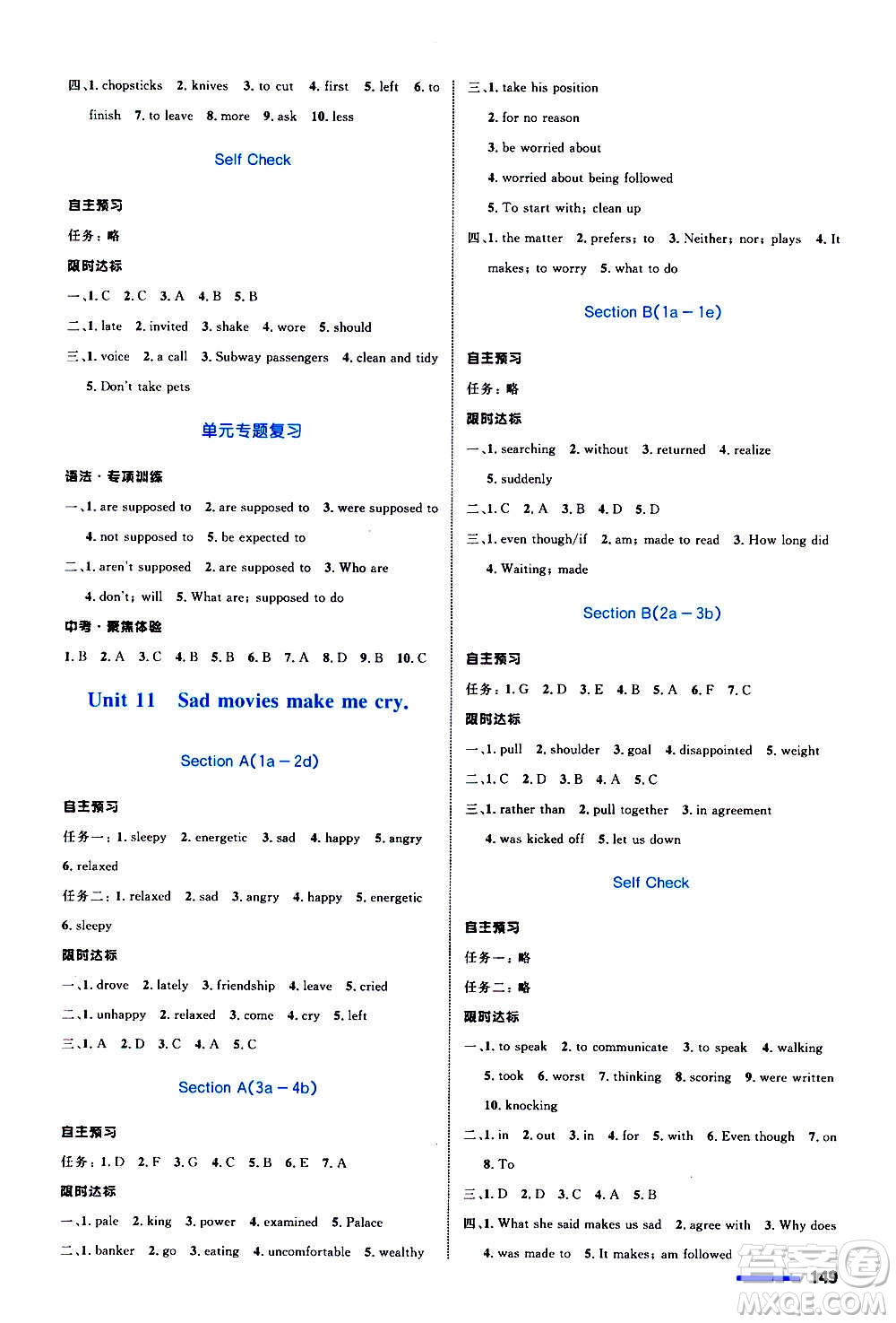 浙江教育出版社2020初中同步測(cè)控全優(yōu)設(shè)計(jì)九年級(jí)全一冊(cè)英語R人教版答案