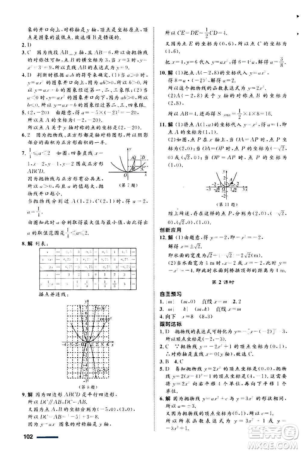 浙江教育出版社2020初中同步測控全優(yōu)設(shè)計(jì)九年級上冊數(shù)學(xué)ZH浙教版答案