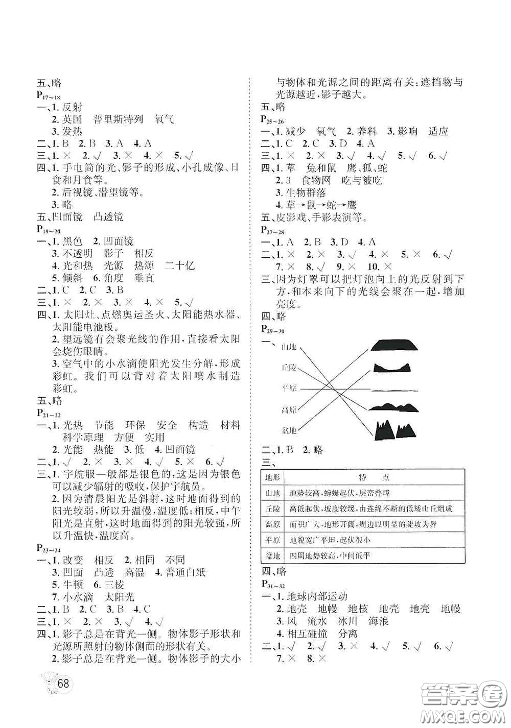 河北少年兒童出版社2021桂壯紅皮書寒假天地五年級科學(xué)教科版答案