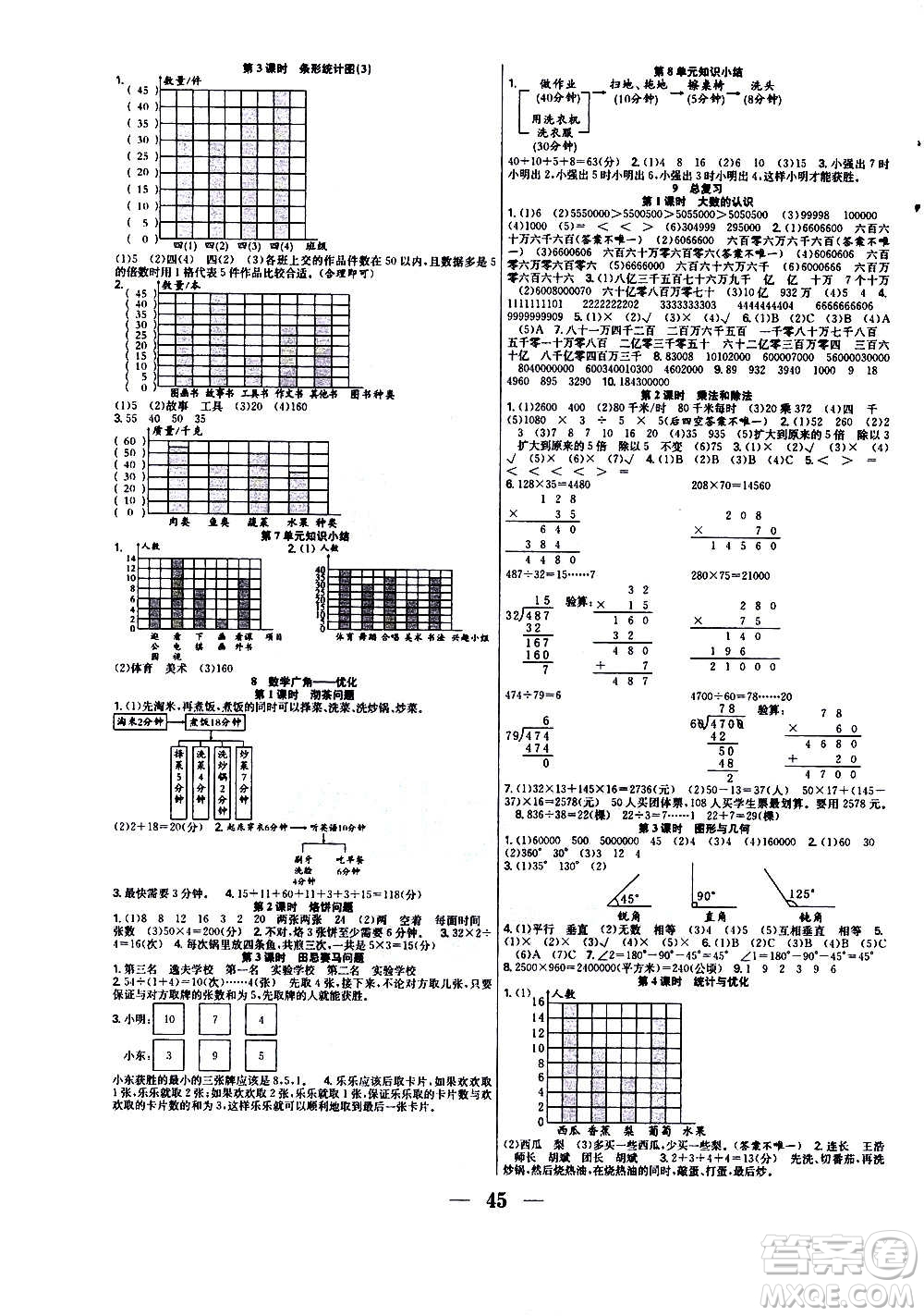 ?合肥工業(yè)大學(xué)出版社2020七天學(xué)練考四年級上冊數(shù)學(xué)RJ人教版答案