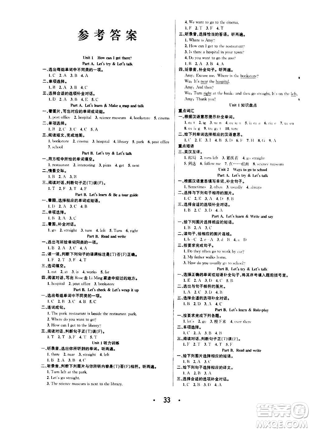 ?合肥工業(yè)大學(xué)出版社2020七天學(xué)練考六年級(jí)上冊(cè)英語RJ人教版答案