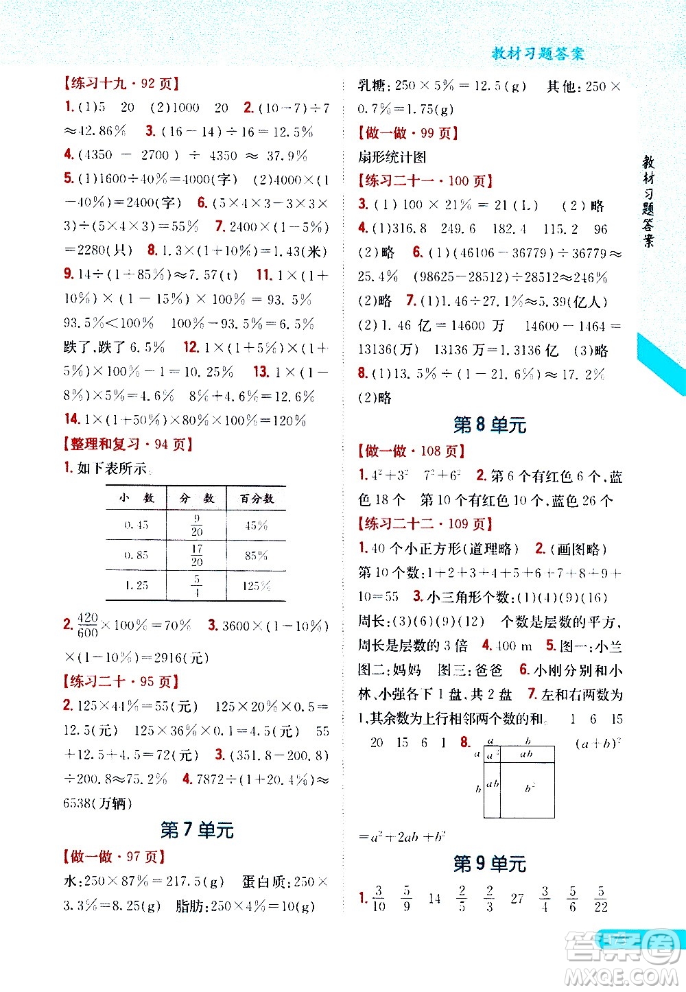 吉林人民出版社2020小學(xué)教材完全解讀六年級(jí)數(shù)學(xué)上冊(cè)新課標(biāo)人教版答案