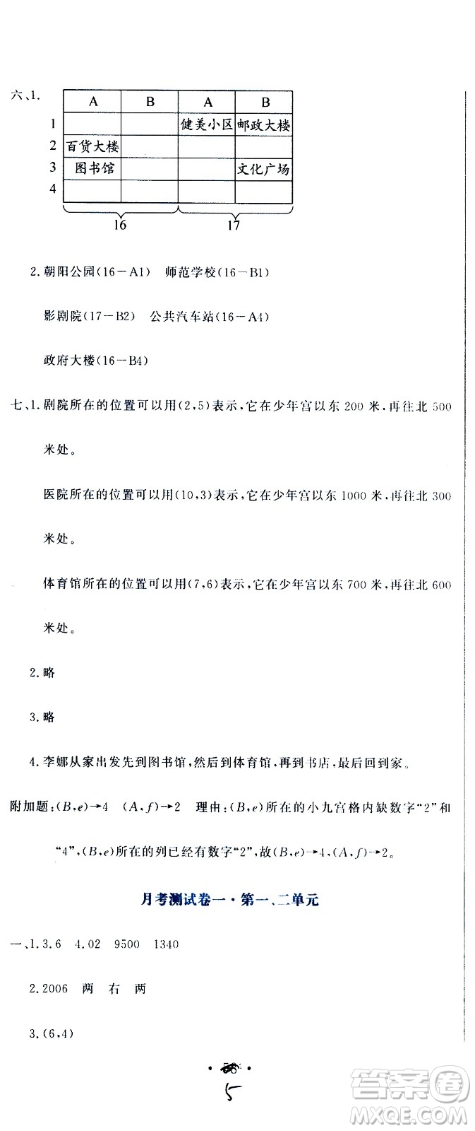 北京教育出版社2020提分教練優(yōu)學(xué)導(dǎo)練測(cè)試卷五年級(jí)數(shù)學(xué)上冊(cè)人教版答案