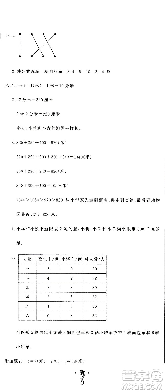 北京教育出版社2020提分教練優(yōu)學(xué)導(dǎo)練測試卷三年級數(shù)學(xué)上冊人教版答案