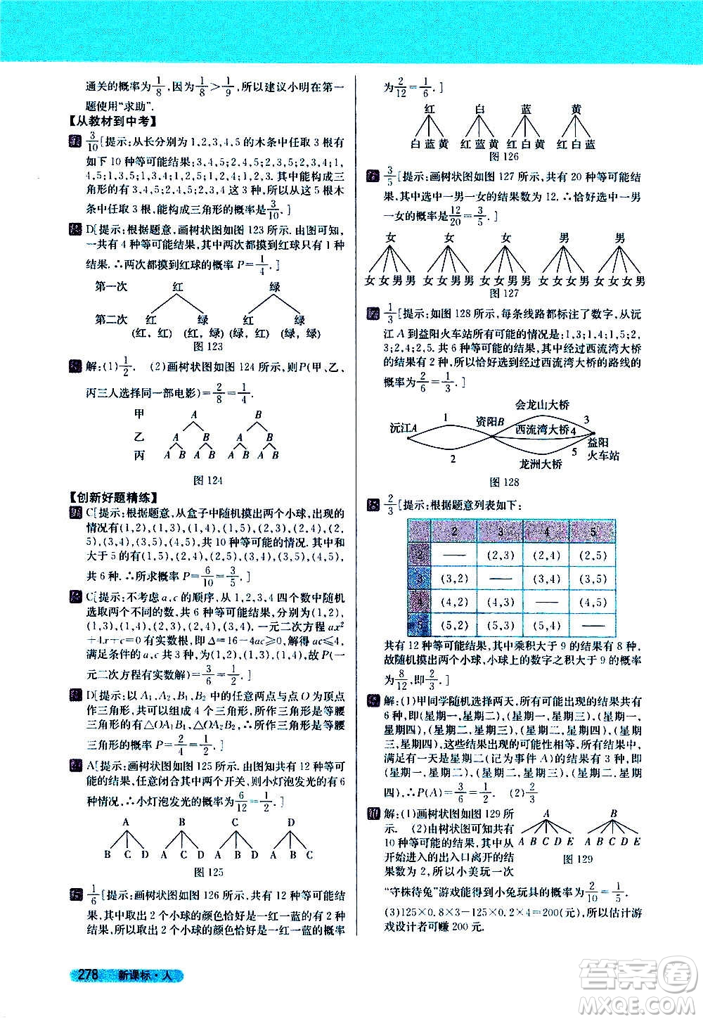 吉林人民出版社2020新教材完全解讀數(shù)學九年級上冊人教版答案